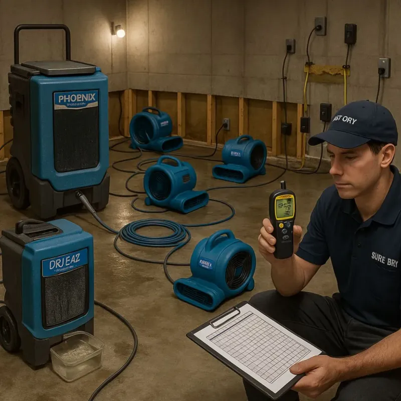 Structural Drying and Dehumidification process in Manchester, NY